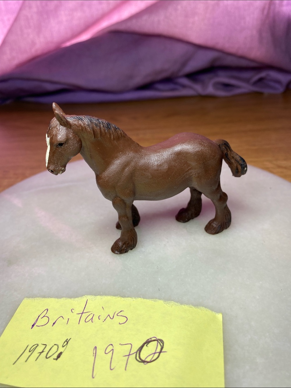 Vintage 1970 Britains Ltd. Plastic Shire/Heavy Horse Toy Figurine 2.5" X 3.5"